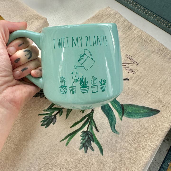 Moonlight Makers – Engroshandel Kaffekrus – Sjovt plantekrus - I Wet My Plants - 16 oz - Plant Mom Gift2