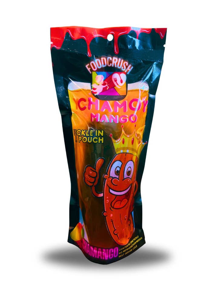 Single Pack Chamoy Mango Pickle in a Pouch by Food Crush for wholesale by Food Crush Corp