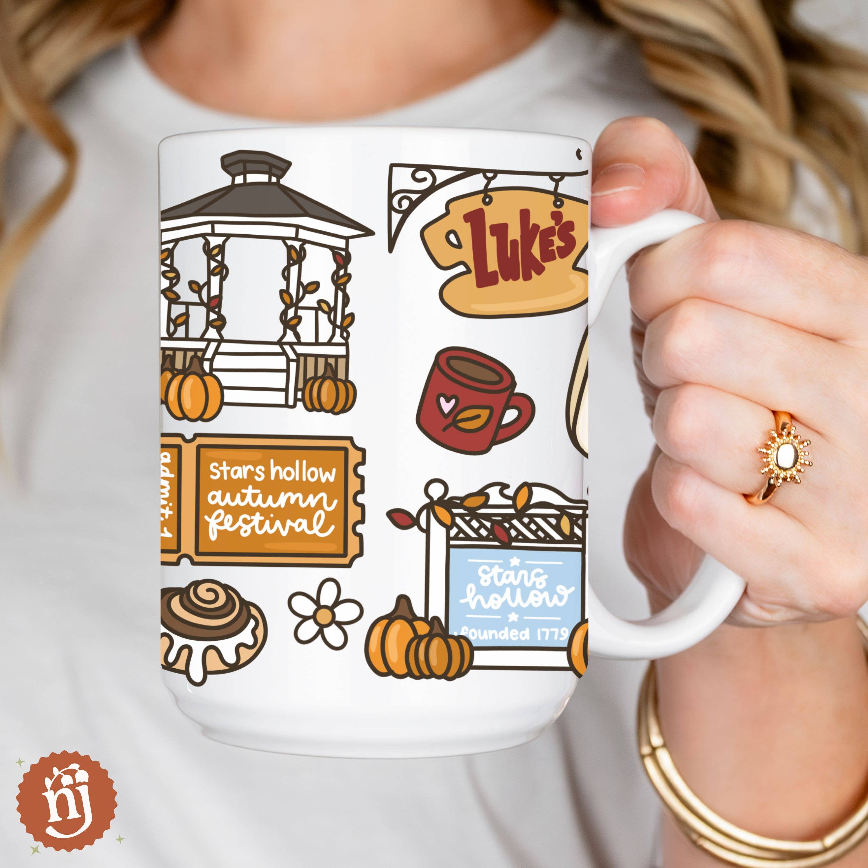 Nearly June Design Co – Engroshandel Kaffekrus – Gilmore Girls Efterår i Stars Hollow Keramikkrus1