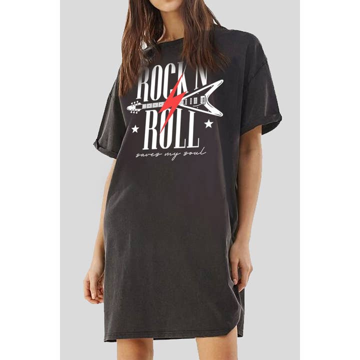 ROCK N ROLL GUITAR VOLTAGE LIGHTNING Graphic Dress for wholesale by HRTandLUV