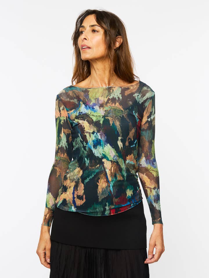 Midnight Garden - Durchsichtiges NudiTee-Top für den Großhandel von AMB Designs