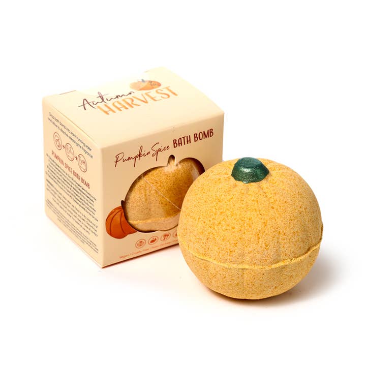 Puckator Ltd – wholesale Bath bomb/fizz – Autumn Harvest Pumpkin Shaped Bath Bomb in Gift Box