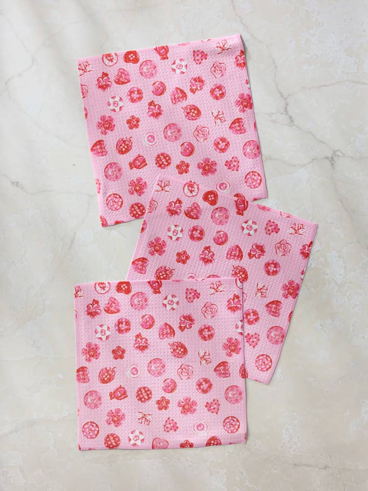 Collecting Buttons Dishcloth Set for wholesale by Geometry