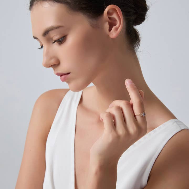 Perimade & Co. LLC - Wholesale Multi-Stone Ring - Labradorite Olive Tree Leaf Ring in 925 Sterling Silver2