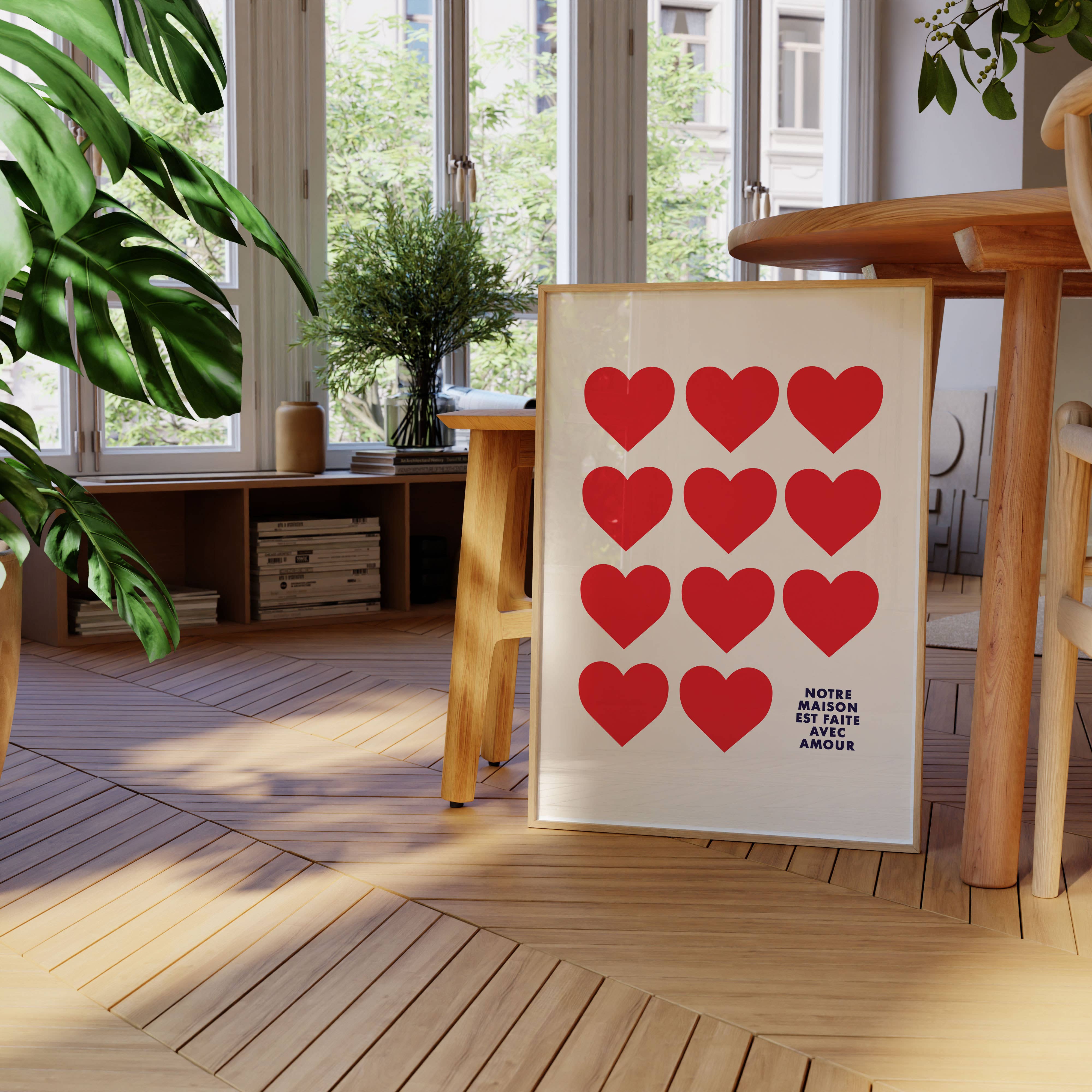 Kuku Studio - Vendita all'ingrosso Stampa artistica - Questa casa è piena d'amore - Stampa a cuore1