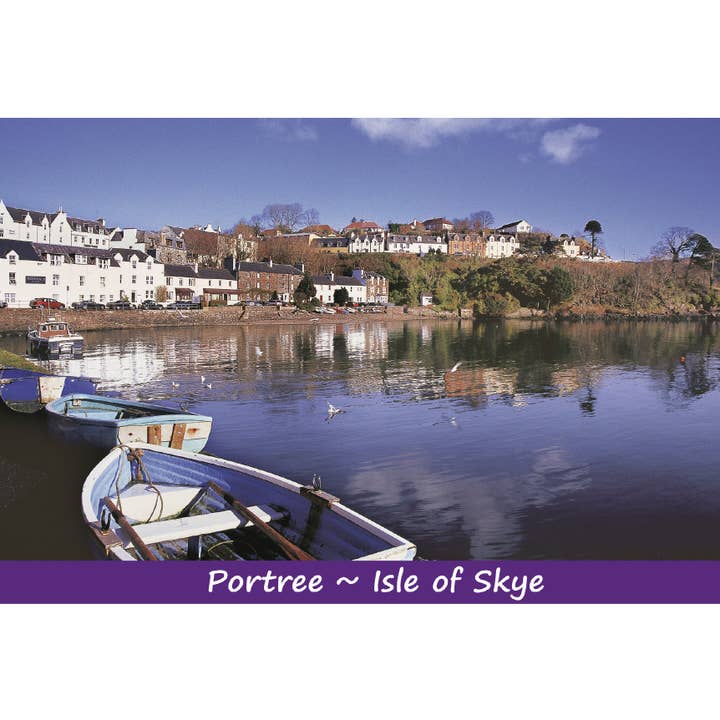 Tarjeta postal mediana Portree Skye para venta al por mayor de Island Blue Publishing