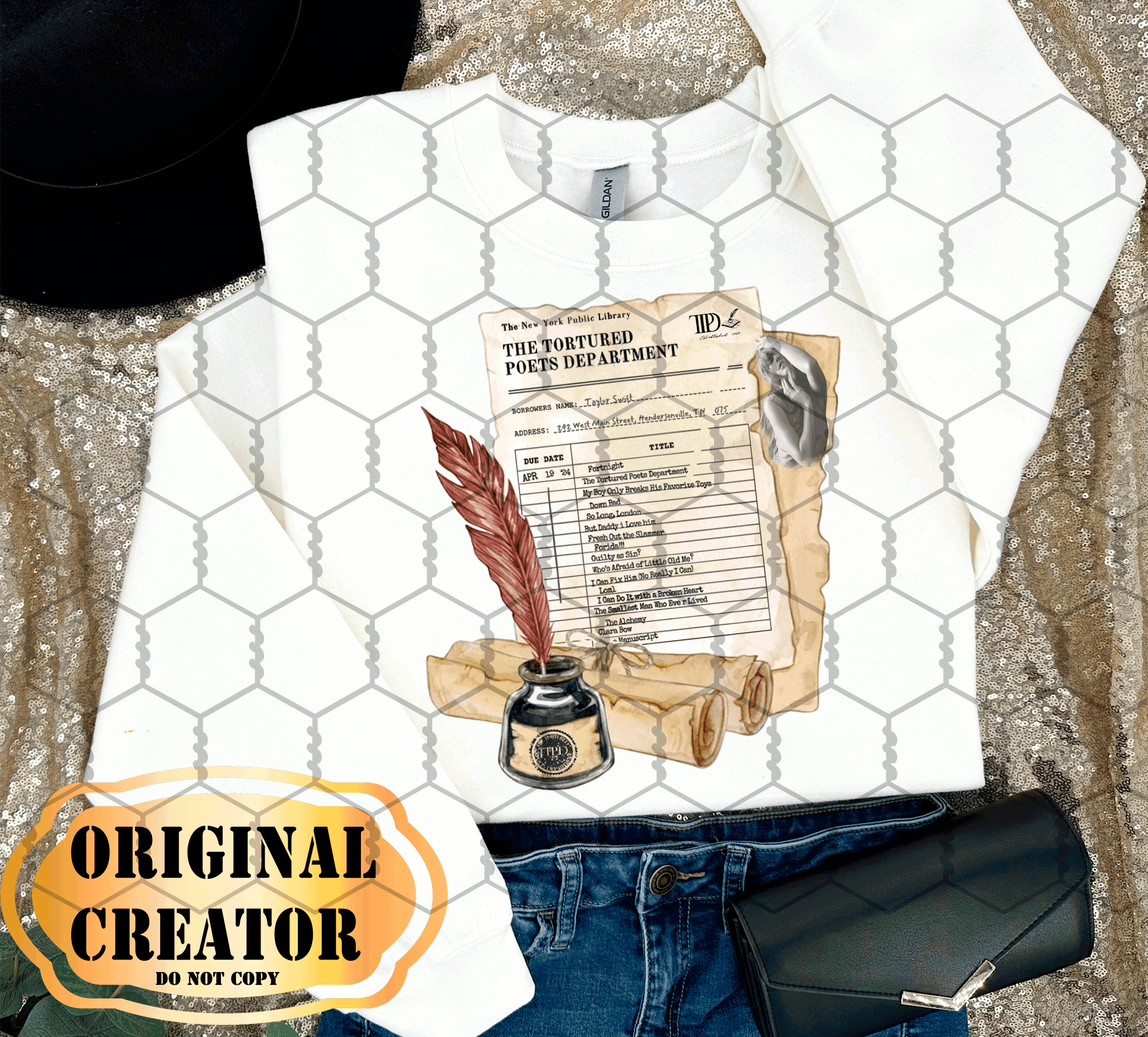 A Blessed Texas Mess Boutique - Wholesale T-Shirt (Graphic) - Women's - Tortured Poets Dept 2024 Taylor Swift Music Inspired Swiftie4