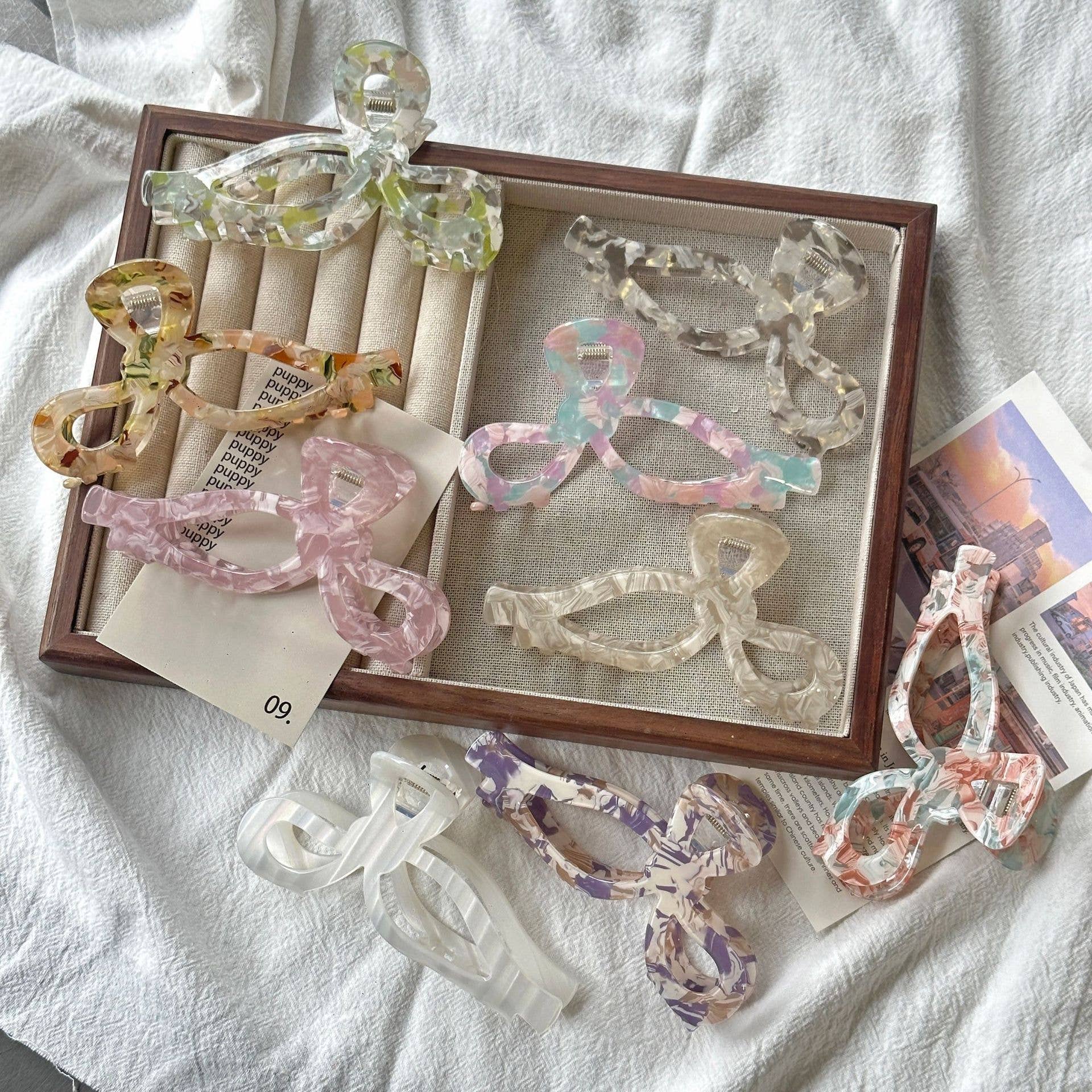 SoapElenGlen – Clips para cabelo - Mulher por atacado – Garra Elegante com Laço, Doce Gancho de Cabelo14