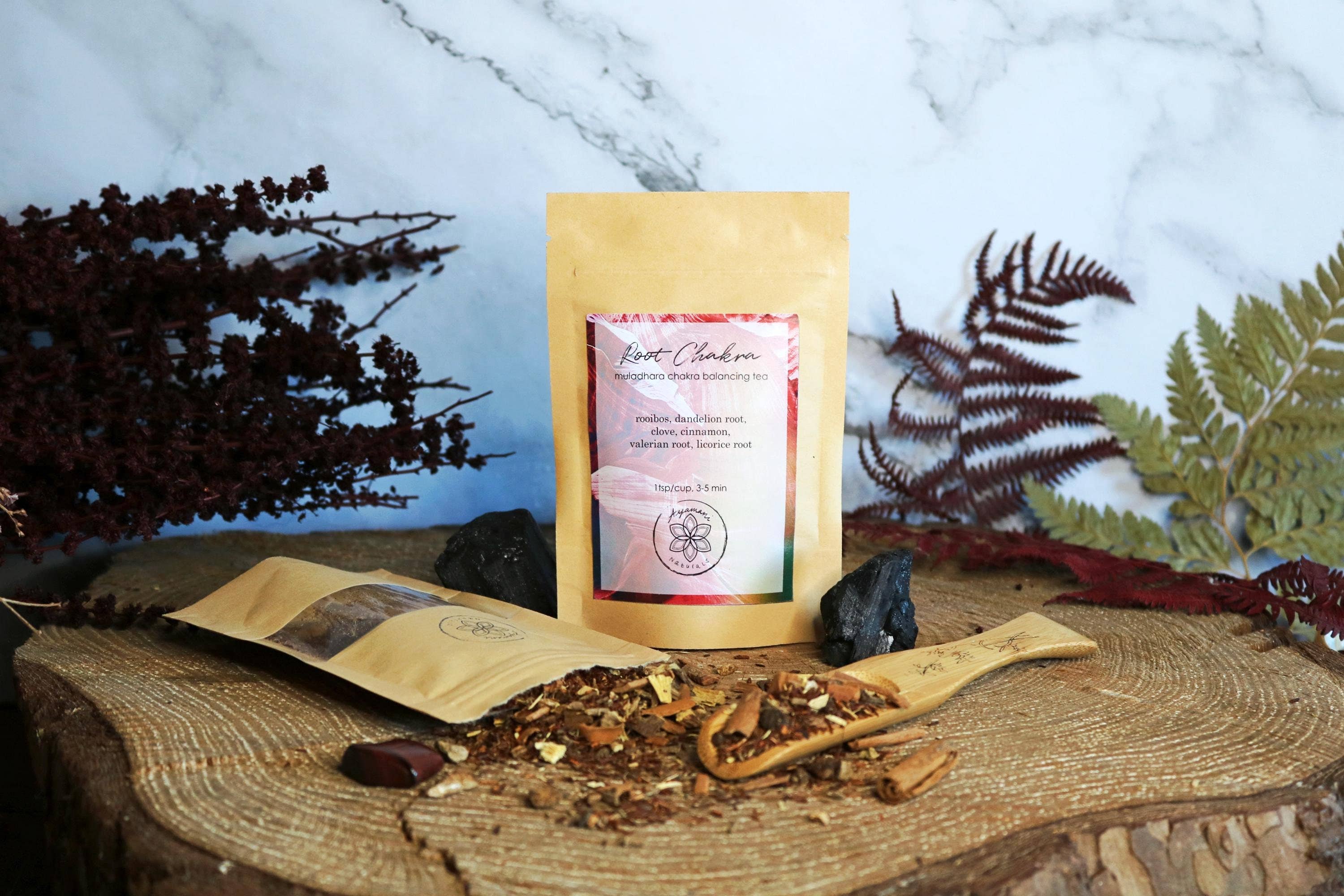 Ayamani Naturals - Wholesale Loose Tea - Root Chakra Balancing Herbal Tea with Rooibos and Valerian1