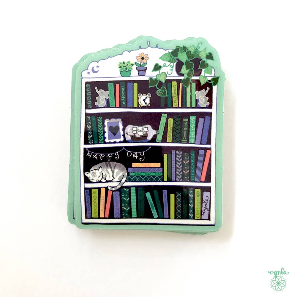 Cynla - Wholesale Sticker - Bookcase Sticker - book lover books stickers, 3 inch vinyl
