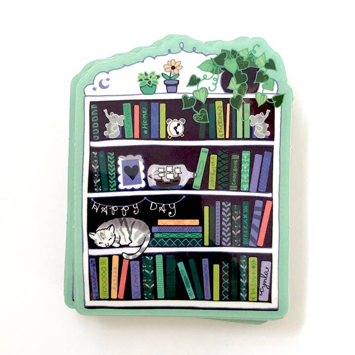 Cynla - Wholesale Sticker - Bookcase Sticker - book lover books stickers, 3 inch vinyl0