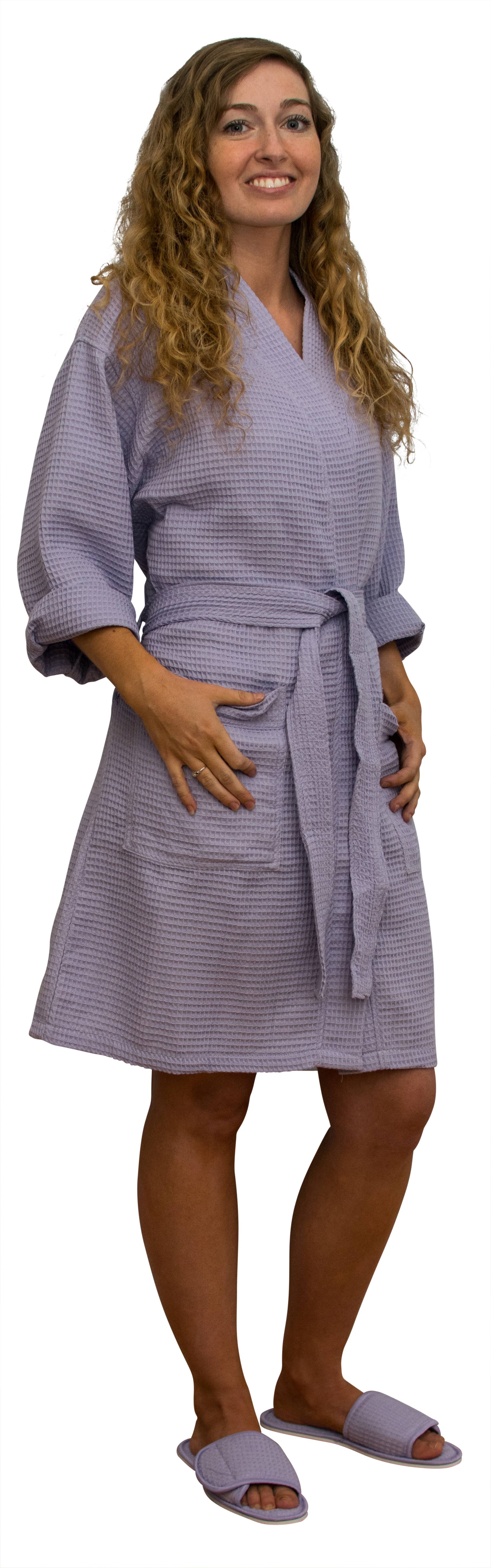 Alan Pendergrass Robes - Wholesale Robe - Women's - Kimono Cotton Waffle Robe, 36" One Size fits Most9