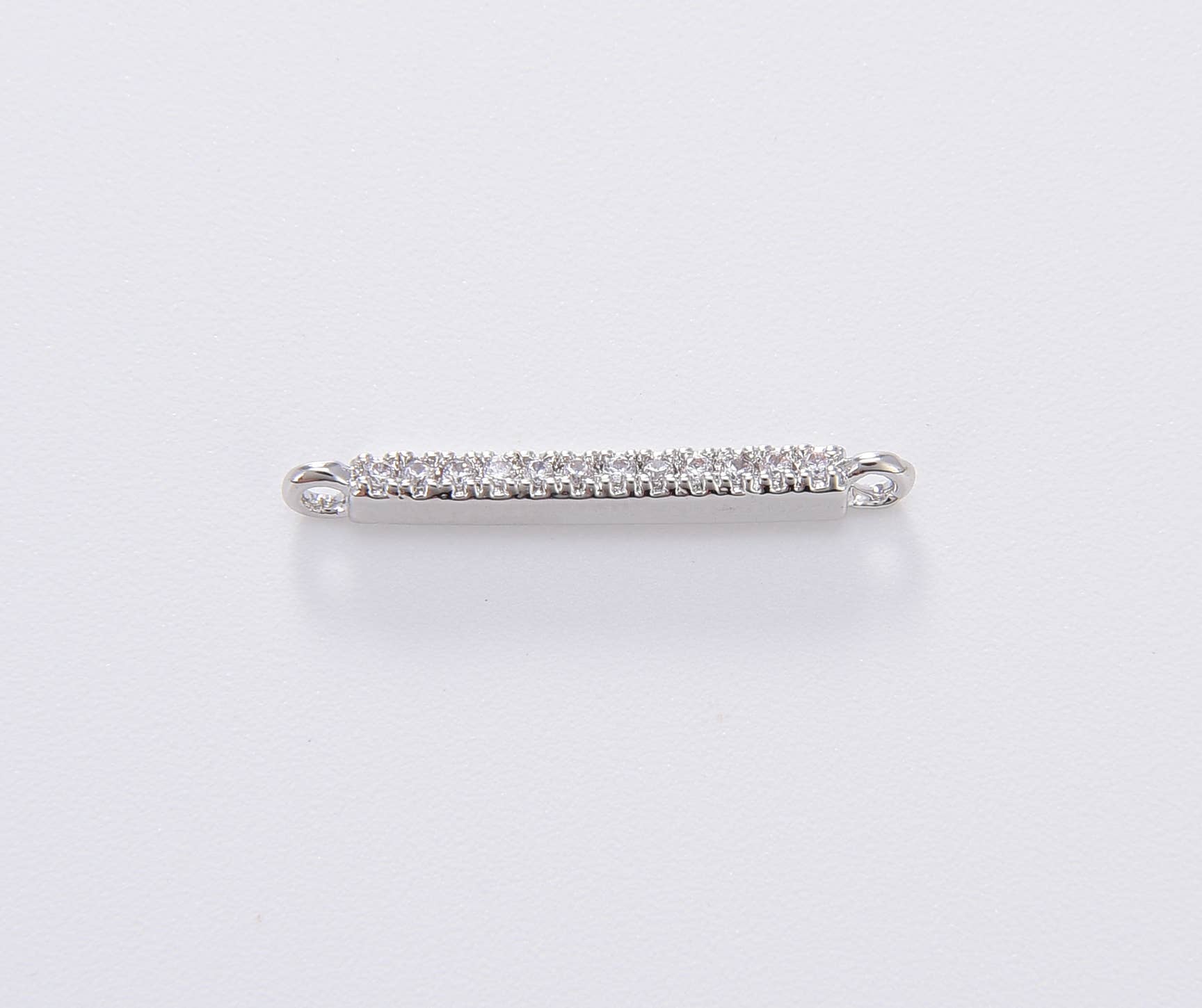 Beads Creation - Vente Breloques/médailles personnalisées - Connecteur rectangulaire minimalist pavé en or rempli CN3611