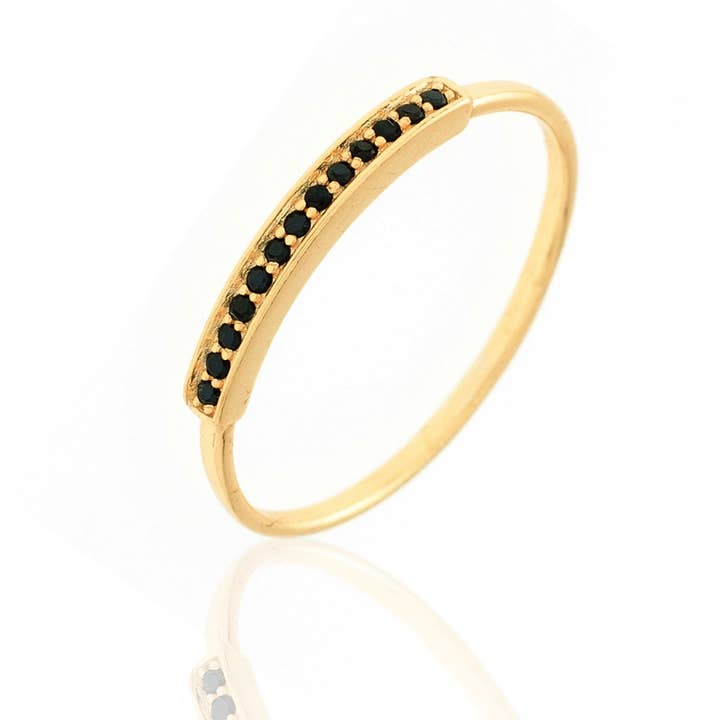 Zirconia ring - 14 - guldpläterat silver för wholesale av Buganto