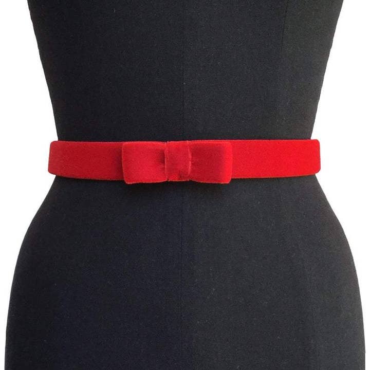 Velvet Mini Bow Belt | 2 Colors for wholesale by Melissa Velia