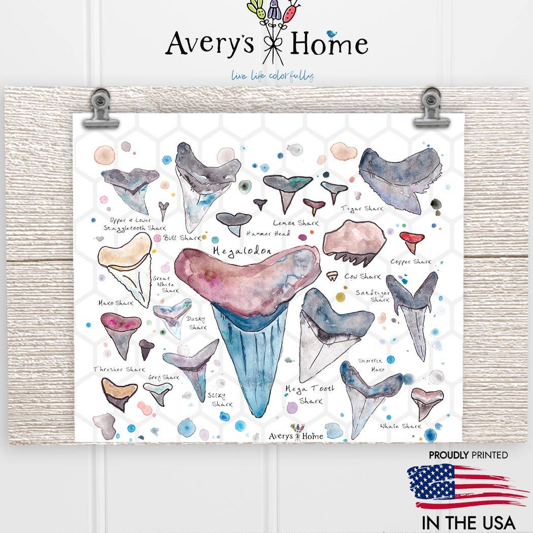 Avery's Home - Wholesale Insulated Mug/Tumbler - Shark Tooth Ocean Artwork Coastal 20 oz USA Skinny Tumbler1