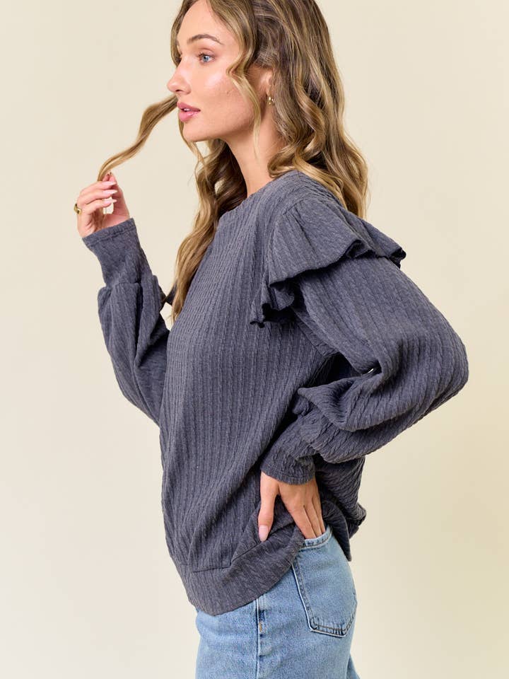lovely melody - Wholesale Sweatshirt - Women's - LMT4162-Daisy Long Sleeve Top8