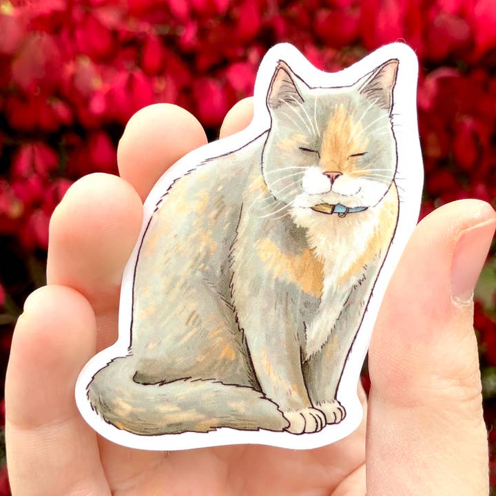 Fortyndet calico-kat, premium vinylklistermærke for engroshandel hos Art Fimbel