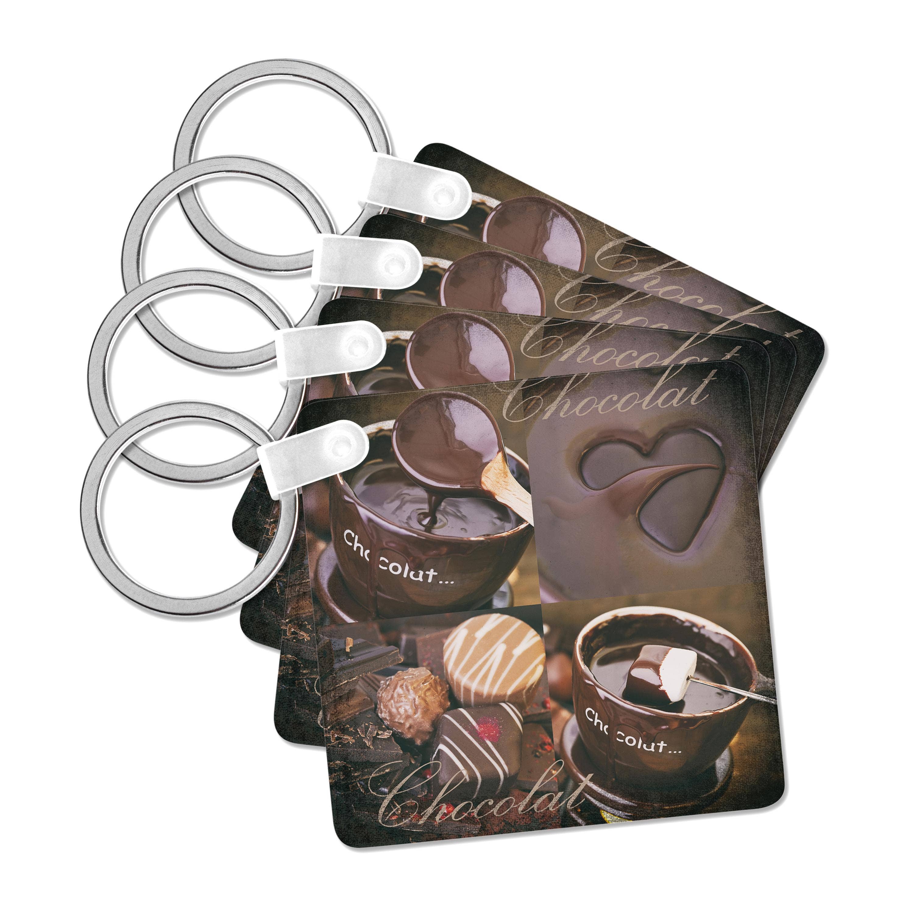 3dRose - Wholesale Keychain - Unisex - 3dRose, Quartet Of Four Chocolate And Praline Images, Key Chain0