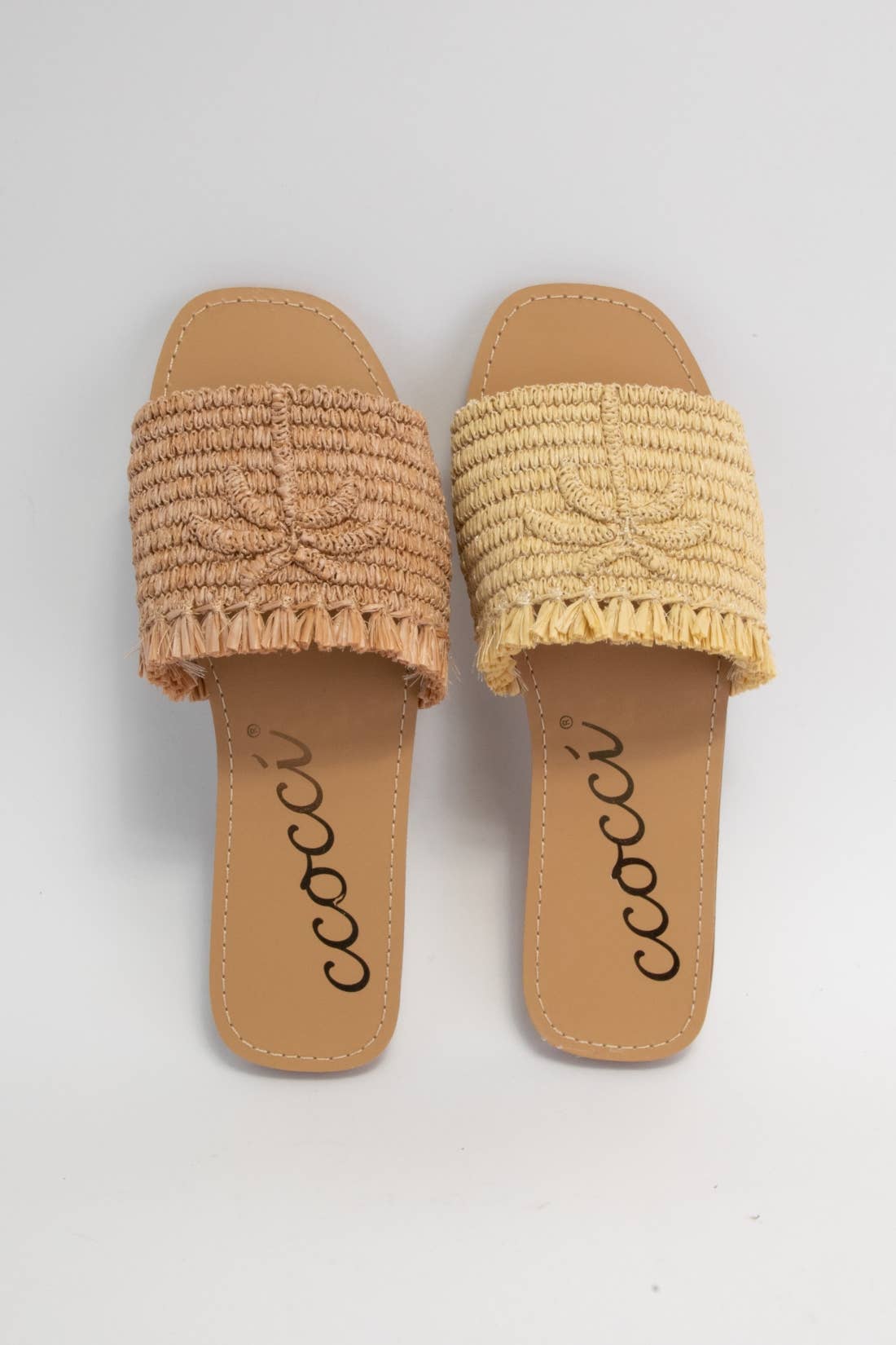 CCOCCI - Wholesale Sandals - Women's - SANDY PALM TREE EMBROIDERY DESIGN RAFFIA SANDAL11