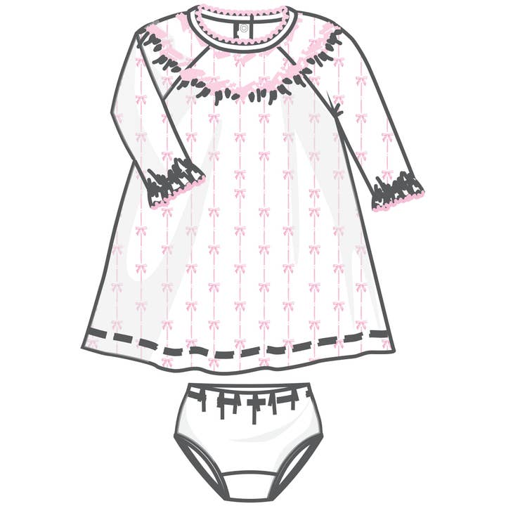 Vestido de manga larga Bishop de Amelia's Classics para venta al por mayor de Magnolia Baby