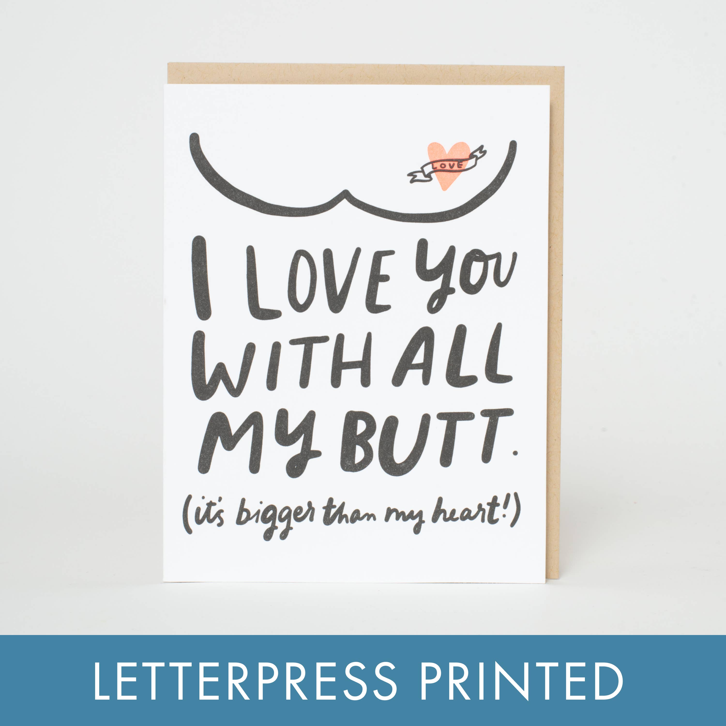 Egg Press Manufacturing - Wholesale Love Card - Funny Butts Love Letterpress Greeting Card by Hello!Lucky