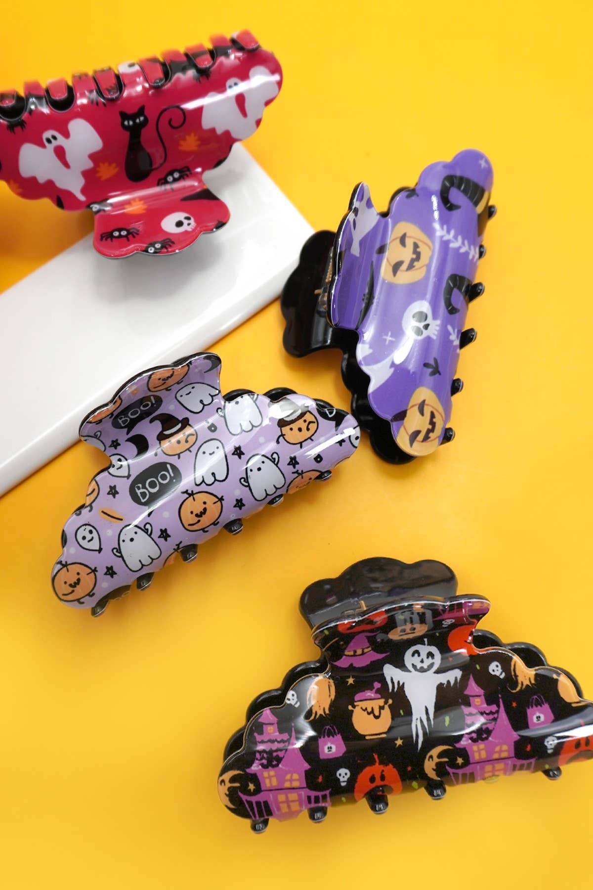 JOSSLYN by wall to wall - Vendita all'ingrosso Fermaglio per capelli - Donna - CLIP ARTIGLIO PER CAPELLI ZUCCA FANTASMA DI HALLOWEEN | 40H9623