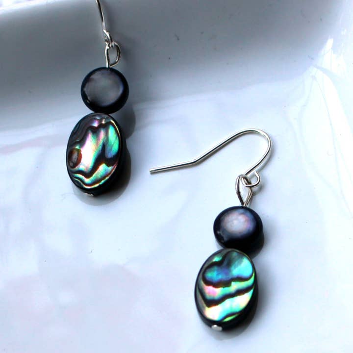 Abalone Shell Drop Earrings for wholesale by Natural Artist