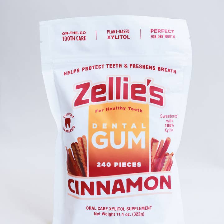 Zellie's - Wholesale Chewing Gum - Zellie's Xylitol Dental Gum - Cinnamon Gum 240ct Pouch