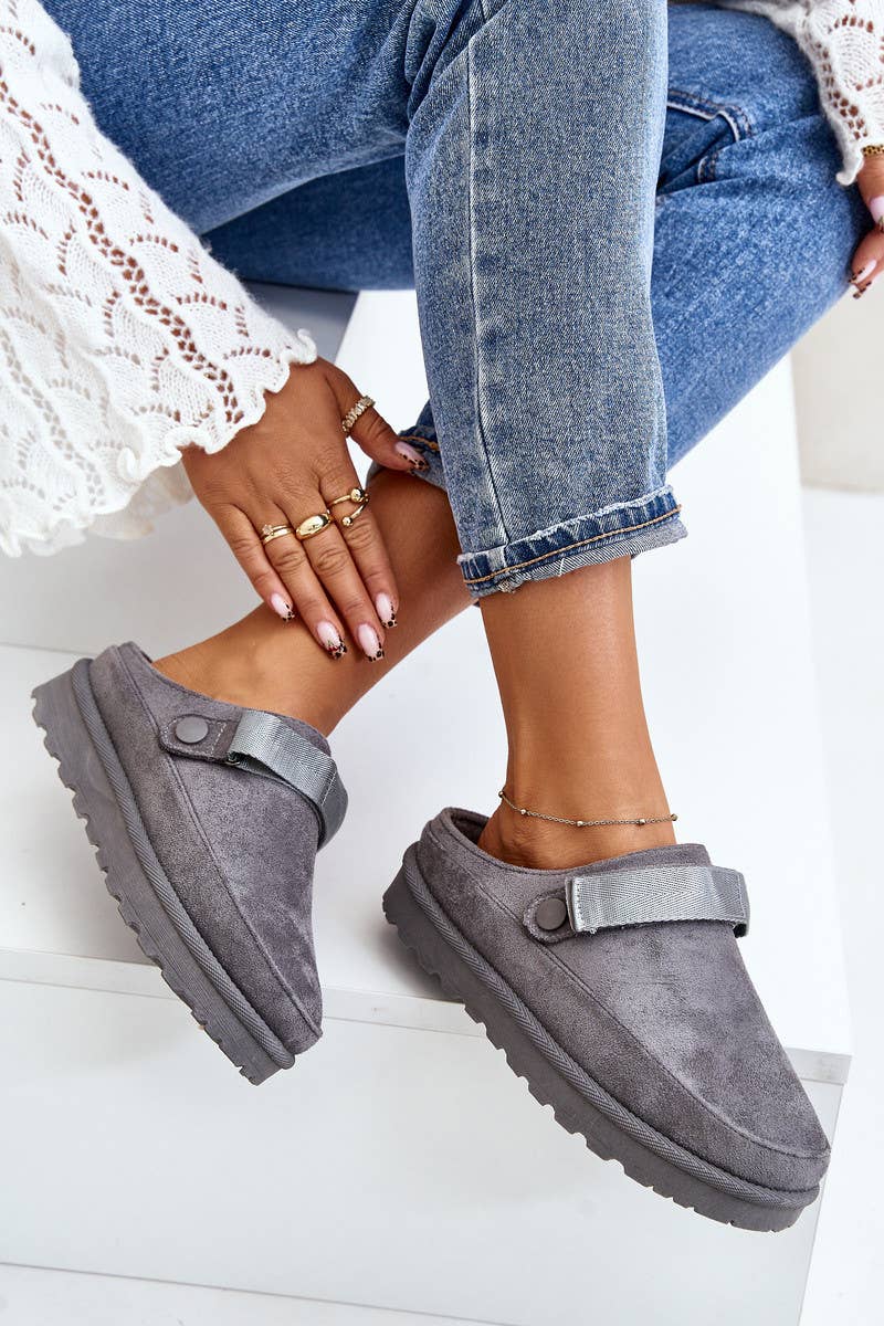 No Doubt Shoes - Wholesale Slippers - Women's - WOMENS SLIP ON FAUX FUR LINED COZY SLIPPERS MULES SLIDERS23