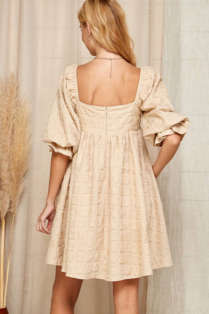 Sweet Lemon - Wholesale Dress - Women's - EMBOSSED SQUARE NECK BABYDOLL DRESS8