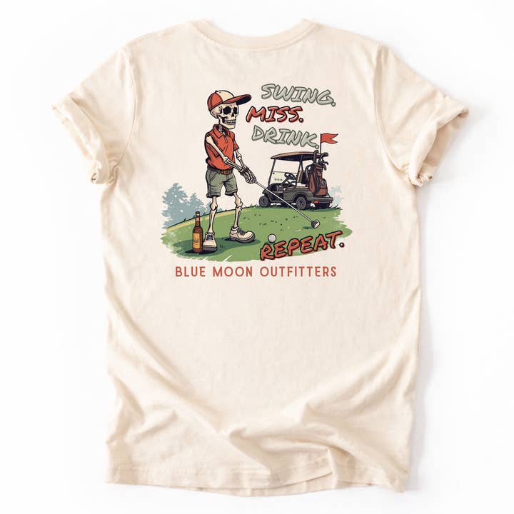 Swing Miss Drink Men's Golfing Pocket Southern Lifestyle Tee for wholesale by Blue Moon Outfitters