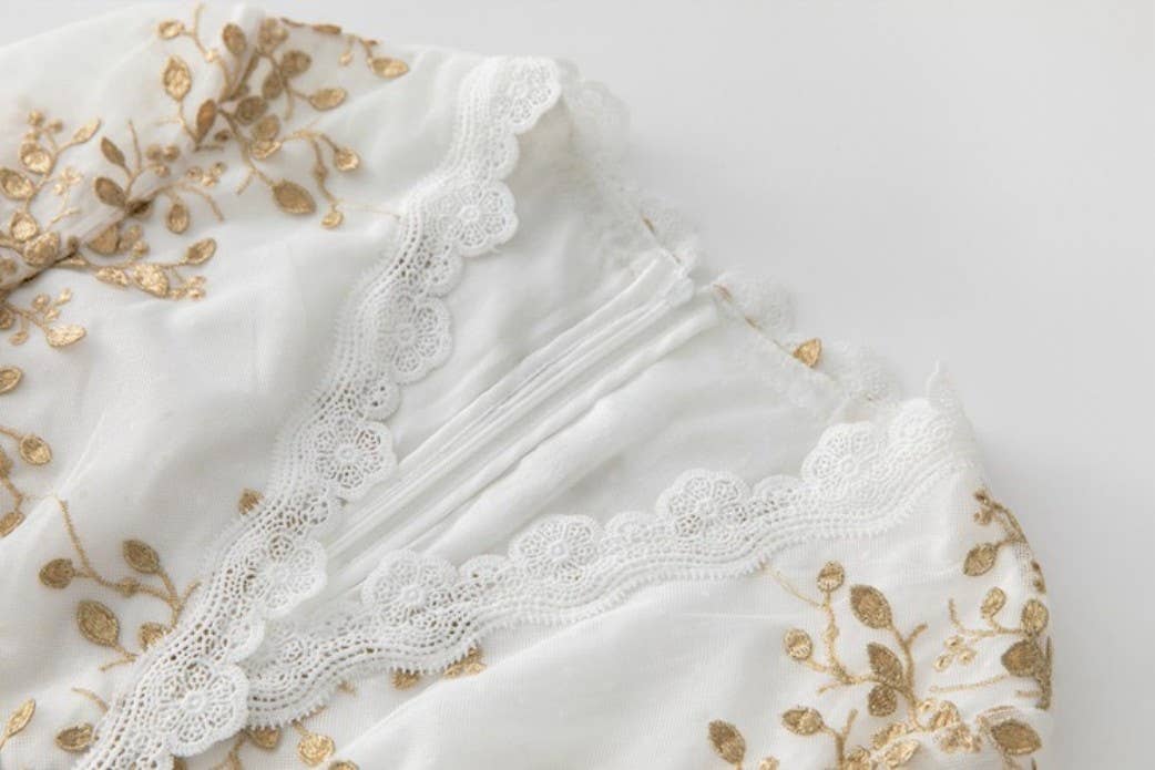 Productseeker – wholesale Gown – Women's – DR816L V-Neck Mesh Dress with Handmade Floral Embroidery11