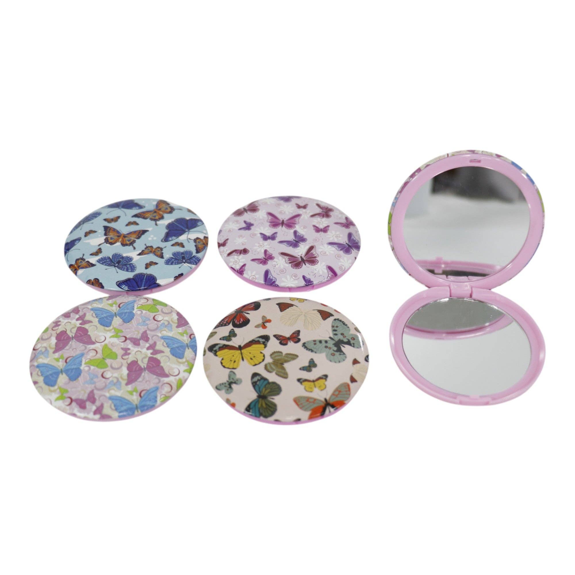 ASSORTED Butterfly Compact Hand Mirror JM5527-20 (12PC) for wholesale on Faire1