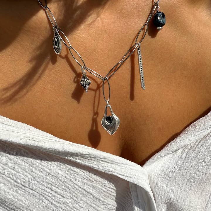 Christina Christi - Wholesale Pendant/Charm Necklace - Silver Stainless Steel Necklace with Charms – Handmade Moder5