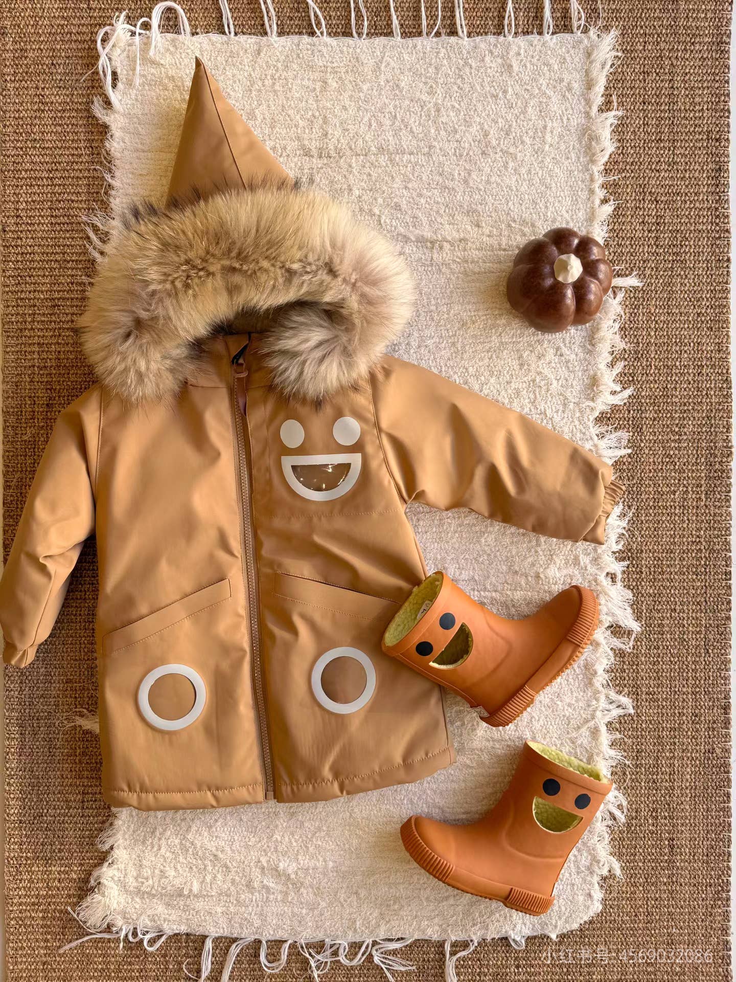 BOXBO - Wholesale Rain Boots - Kids - WISTITI Kids Rain Boots, Thermal, Eco Rubber -Brown1