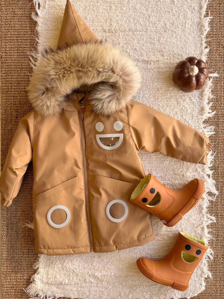 BOXBO - Wholesale Rain Boots - Kids - WISTITI Kids Rain Boots, Thermal, Eco Rubber -Brown1