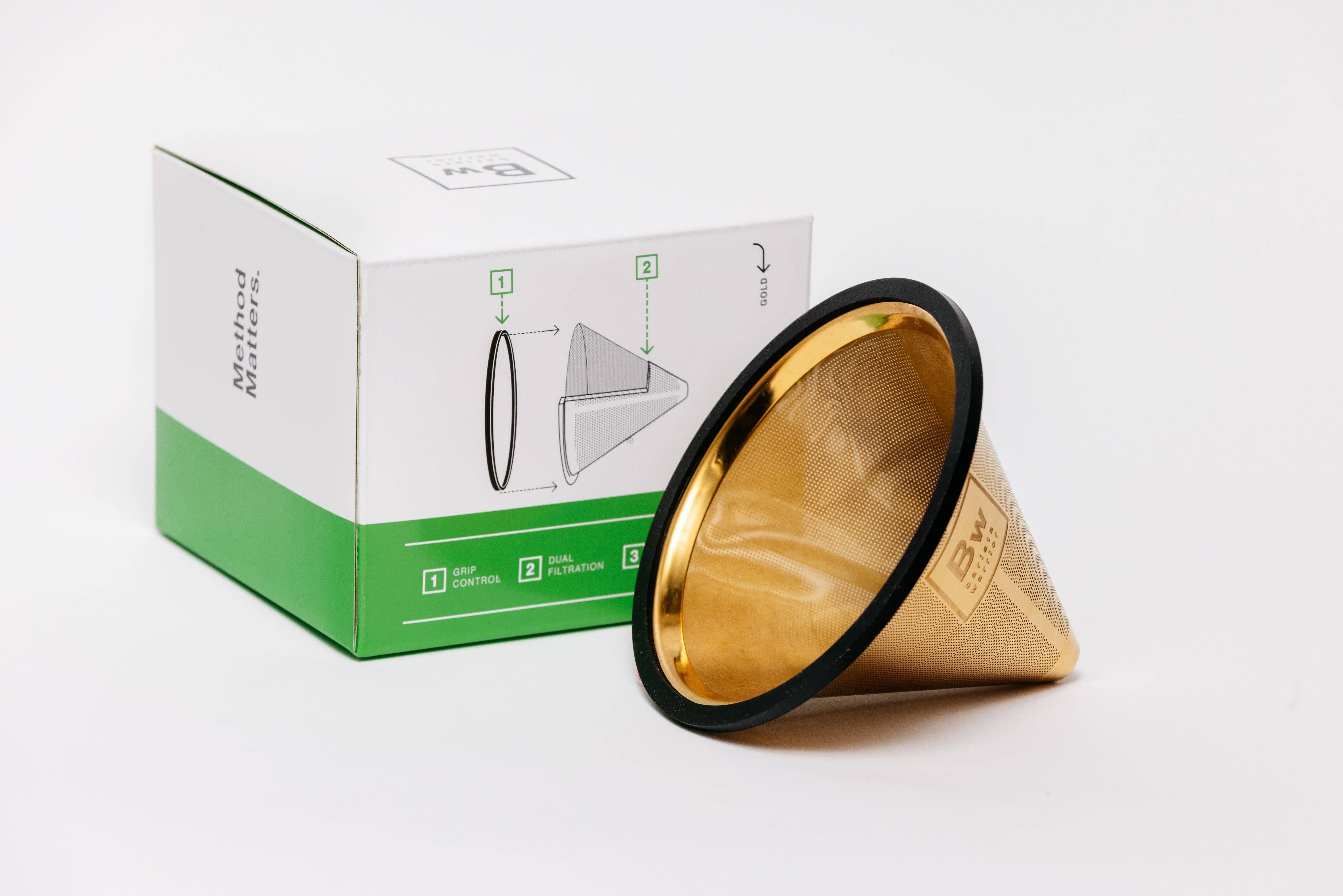 Barista Warrior - Wholesale Pour Over & Dripper - Reusable Pour Over Filter for Chemex and Hario V60 (Gold)2