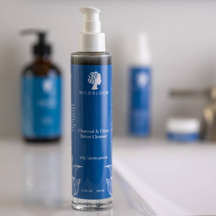 Charcoal + Citrus Face Cleanser for wholesale by WildBloom Skincare
