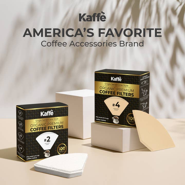 Kaffe - Wholesale Coffee filter - Organic Cone Coffee Filters #4 (100 Pack) - Natural Brown6