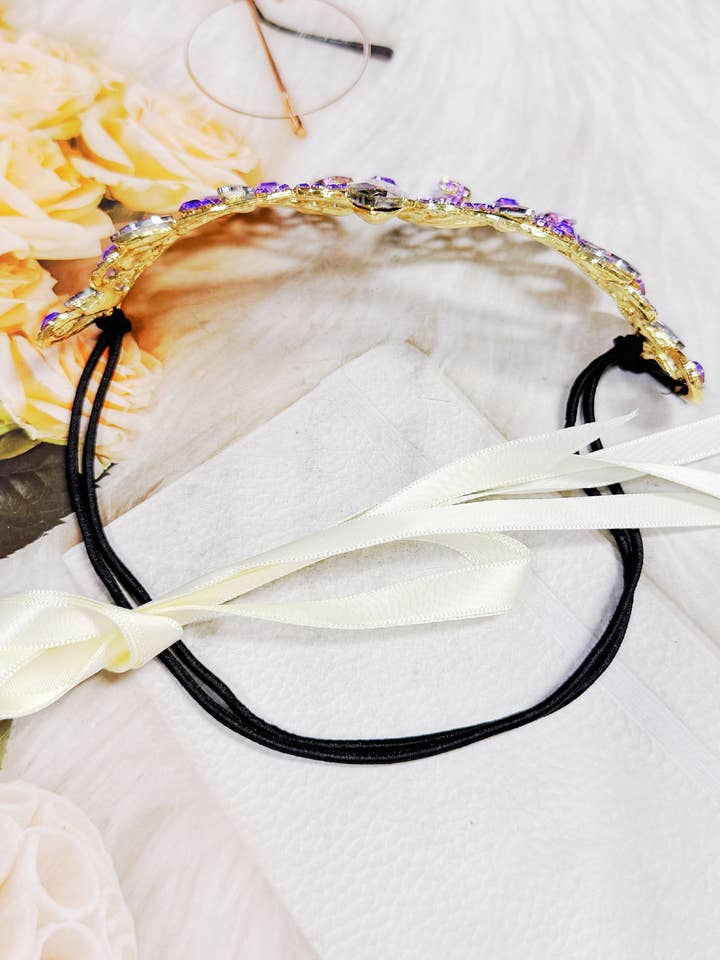 Happy Dream Gifts – Engroshandel Kostume – til kvinder – Lilla Maskeradebalmaske, Teatermaske, Guld Prommaske6