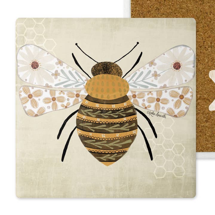 Bee Coaster för wholesale av True and Lovely (formerly polka dot mitten)