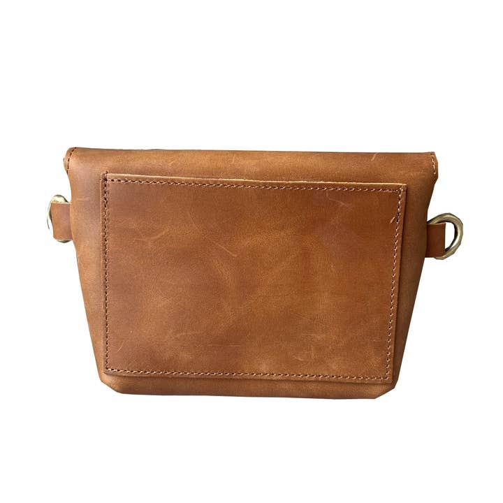 Roma Leathers, Inc. - Wholesale Crossbody Bag - Women's - W022S crazy horse genuine leather crossbody