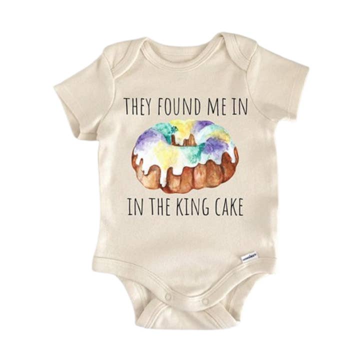 Mardi Gras New Orleans King Cake - Baby Boy Girl Clothes Infant Bodysuit Funny Cute for wholesale by North Fork Forager LLC