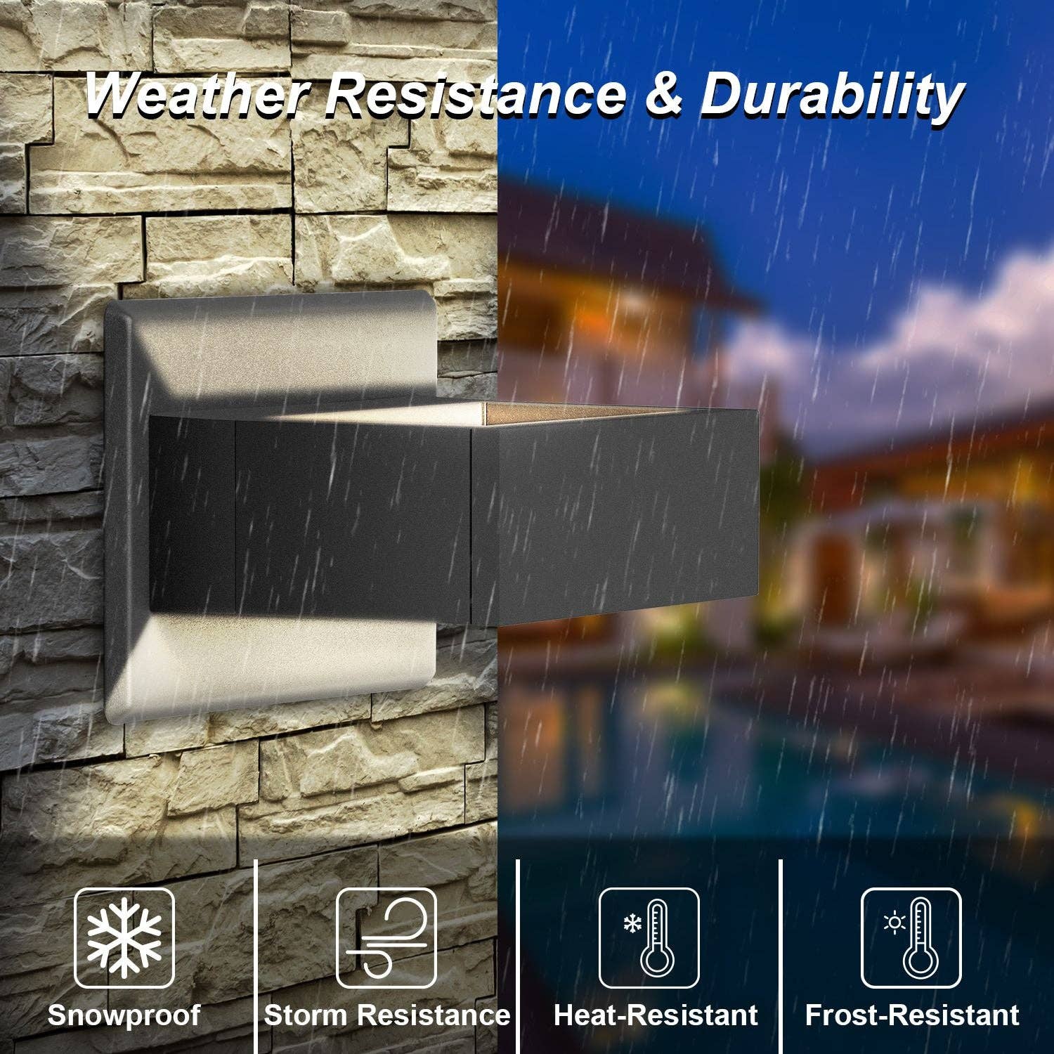 Hard Rock Health Stores - Venta al por mayor Luces de exterior/césped - Aplique de Pared Inowel LED Integrado Luz de Porche Moderna Impermeable IP54 Lámparas de Pared Exterior Luz de Esqueleto Arriba/Abajo 175055