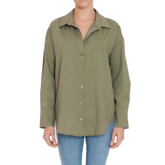 Pinkbloom – Engroshandel Skjorte - Dame – LANGÆRMET SKJORTE I POPLIN MED KNAP OG KRAVE4