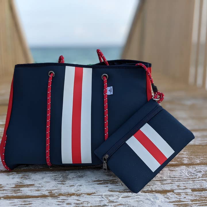 Sugar Lily's- Neoprene Spirit Collection-Big Navy & Red for wholesale by Sugar Lily's