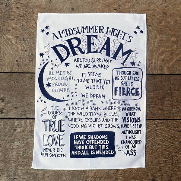 A Midsummer Night's Dream Quotes Tea Towel for wholesale by The Globe Shop