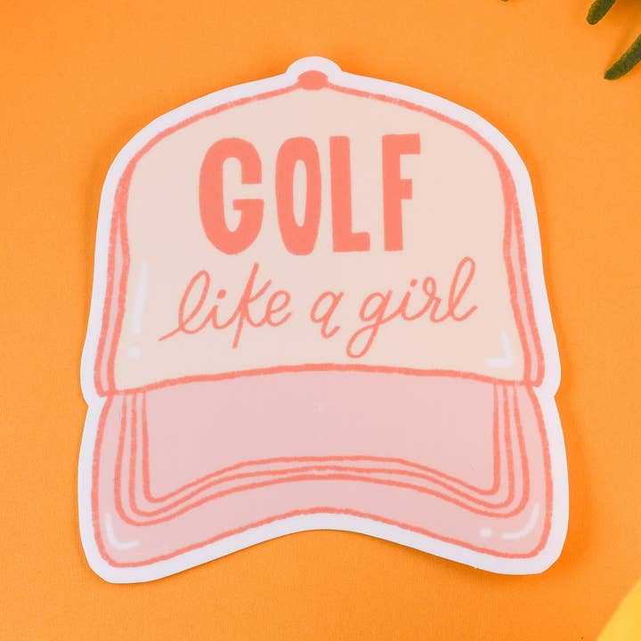 Sticker Golf als een meisje voor wholesale door Sunglow Paper Co.
