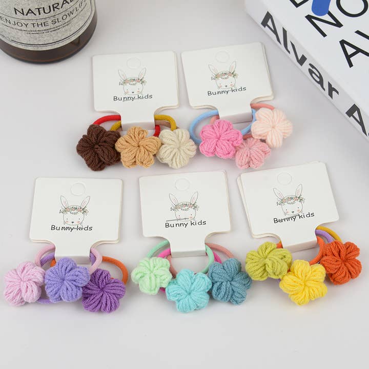 TheDivaSoap - Wholesale Hair Tie - Handmade Crochet Flower Hair Ties-Set of 3